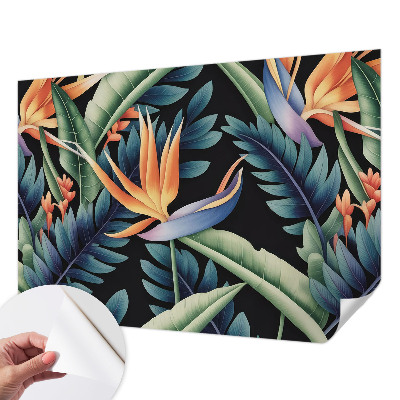 Peel and stick wall mural for living room with a paradise theme