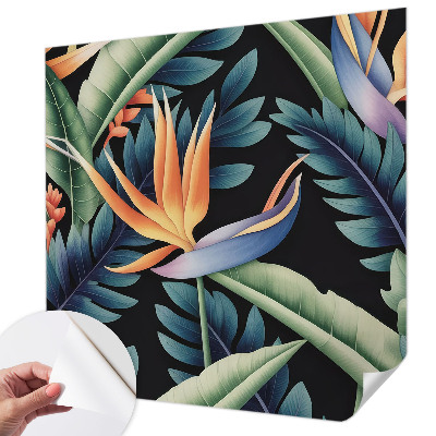 Peel and stick wall mural for living room with a paradise theme