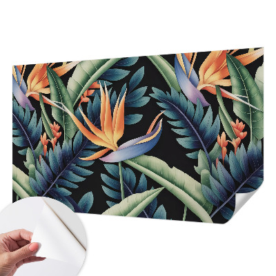 Peel and stick wall mural for living room with a paradise theme