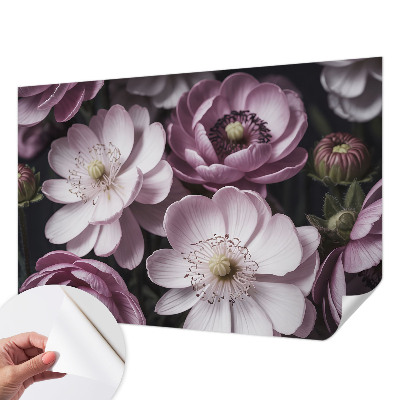Removable wall mural wallpaper with a floral elegance design