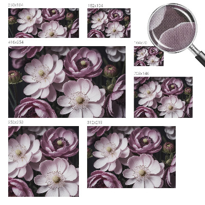 Removable wall mural wallpaper with a floral elegance design