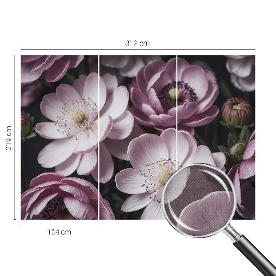 Removable wall mural wallpaper with a floral elegance design