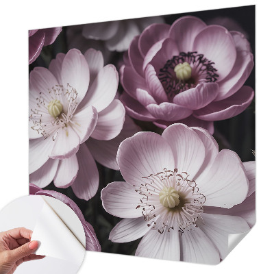 Removable wall mural wallpaper with a floral elegance design