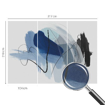 Nursery wall mural with colorful abstract shapes for a child’s room