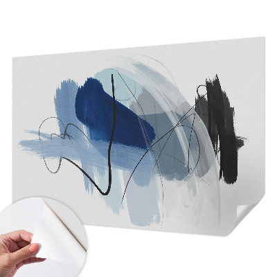 Nursery wall mural with colorful abstract shapes for a child’s room