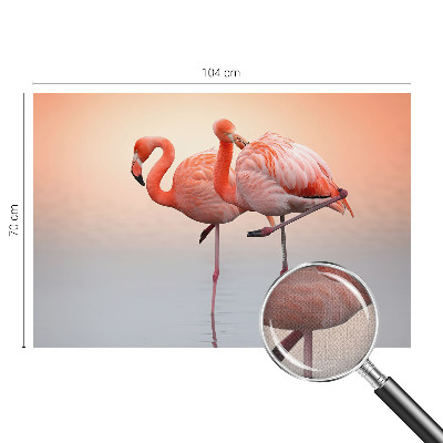 Self-adhesive wall mural Delicate flamingos
