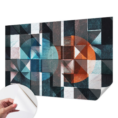 Baby room wall mural with abstract forms