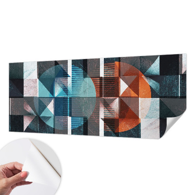 Baby room wall mural with abstract forms