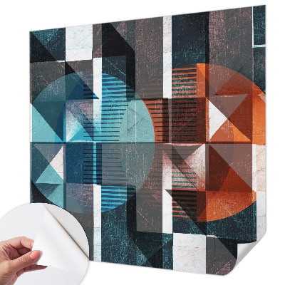 Baby room wall mural with abstract forms