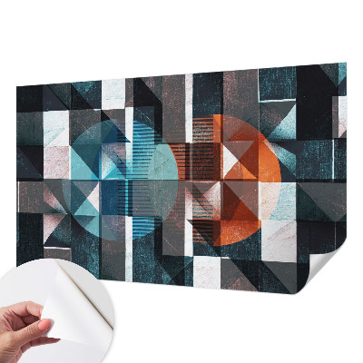 Baby room wall mural with abstract forms