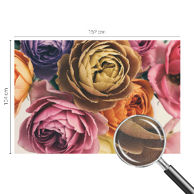 Removable wall mural wallpaper with a colorful rose pattern