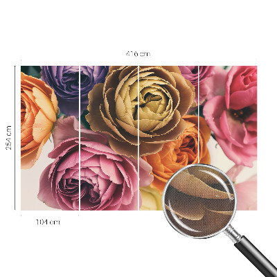 Removable wall mural wallpaper Colorful roses