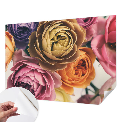 Removable wall mural wallpaper Colorful roses