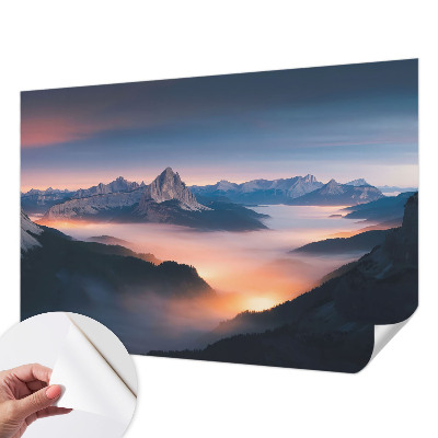 Peel and stick wall mural featuring the rising sun design