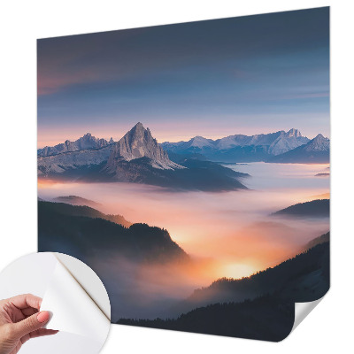 Peel and stick wall mural featuring the rising sun design