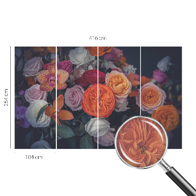 Peel and stick wallpaper mural Colorful bouquet