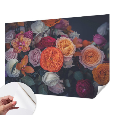 Peel and stick wallpaper mural Colorful bouquet