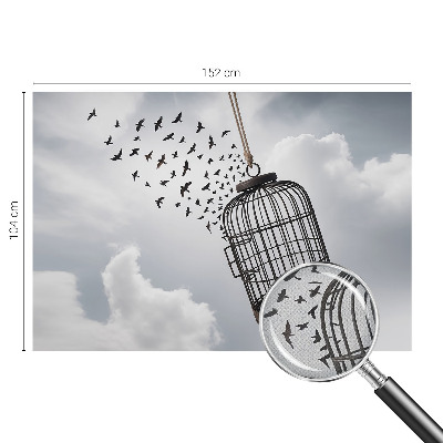 Self-adhesive wall mural with a flying birds motif