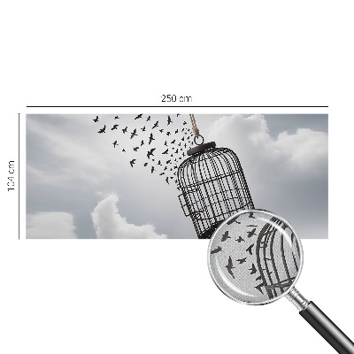 Self-adhesive wall mural with a flying birds motif
