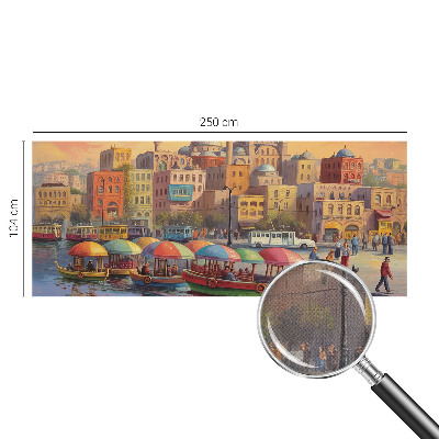 Self-adhesive photo wallpaper with an urban coast design