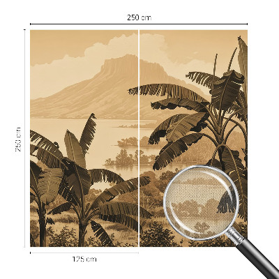 Stick-on wall mural with a tropical panorama design