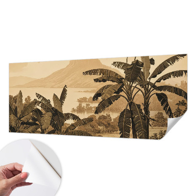Stick-on wall mural with a tropical panorama design