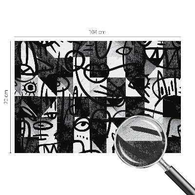 Stick-on wall mural with a chaotic hand-drawn design