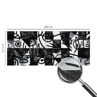 Stick-on wall mural with a chaotic hand-drawn design