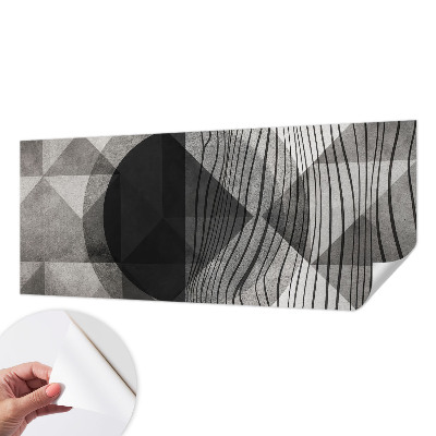 Peel and stick wall mural for living room with an abstract shapes design