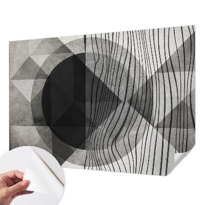 Peel and stick wall mural for living room Abstract shapes
