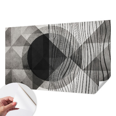 Peel and stick wall mural for living room Abstract shapes
