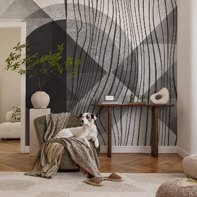 Peel and stick wall mural for living room Abstract shapes