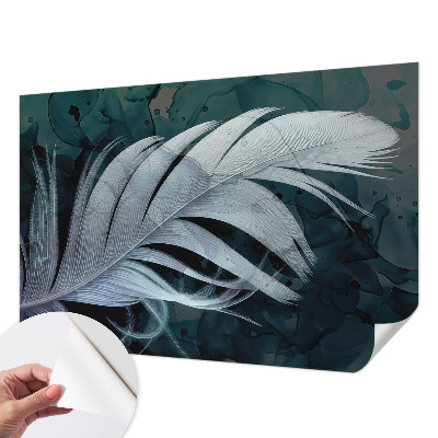 Peel and stick wall mural for bedroom Ethereal feather