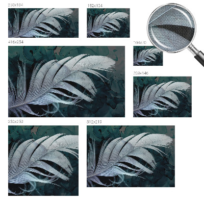 Peel and stick wall mural for bedroom with an ethereal feather design