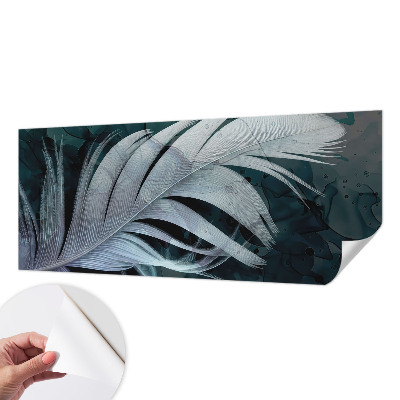 Peel and stick wall mural for bedroom Ethereal feather