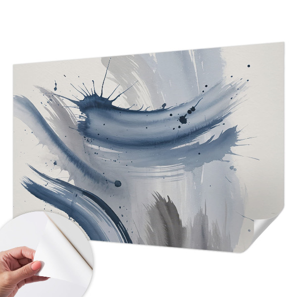 3D wall mural with artistic brushstroke design