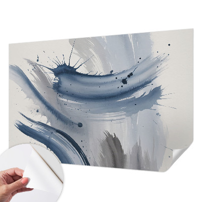 3D wall mural with artistic brushstroke design