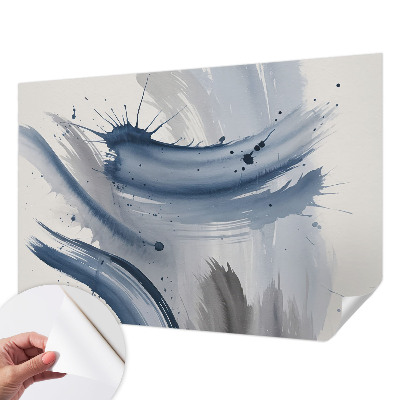 3D wall mural with artistic brushstroke design