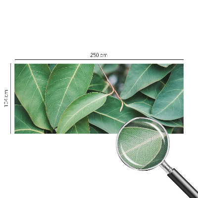 Peel and stick wall mural for kids' room with green leaf pattern