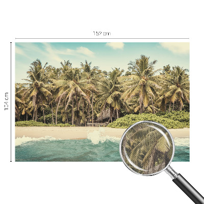 Nursery wall mural with a tropical beach design