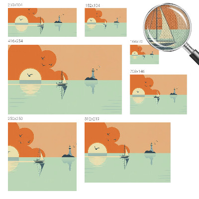 Peel and stick wallpaper mural with a sea-themed design