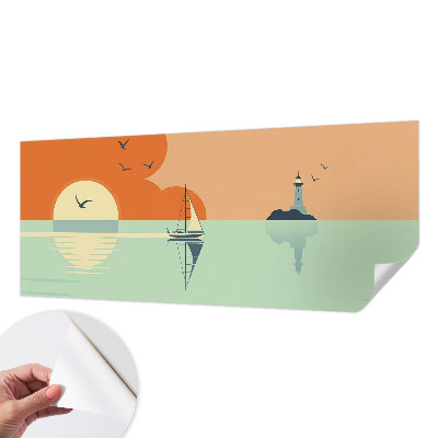 Peel and stick wallpaper mural with a sea-themed design