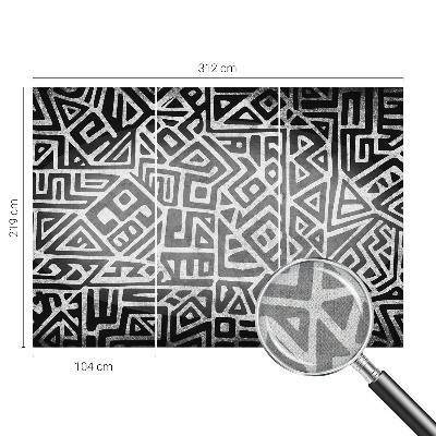 Self-adhesive photo wallpaper with a geometric maze design