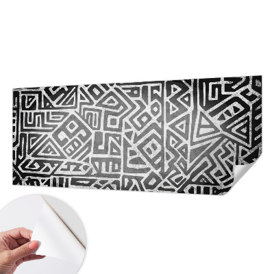 Self-adhesive photo wallpaper with a geometric maze design
