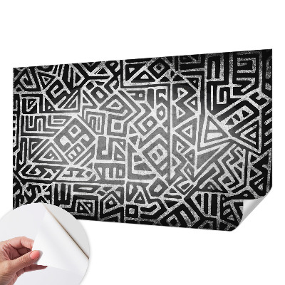 Self-adhesive photo wallpaper with a geometric maze design