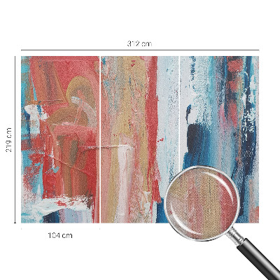 Stick-on wall mural with colorful abstract artwork