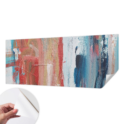 Stick-on wall mural with colorful abstract artwork