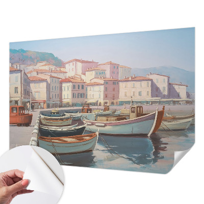Removable wall mural featuring a seaside haven design