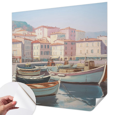 Removable wall mural featuring a seaside haven design