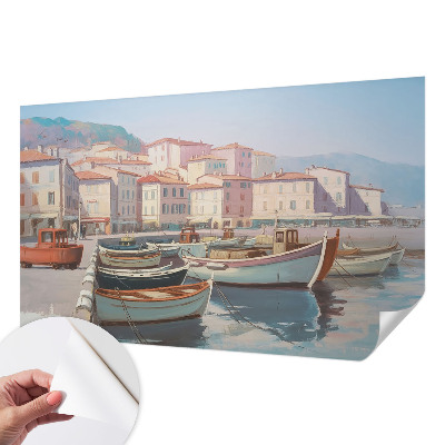 Removable wall mural featuring a seaside haven design